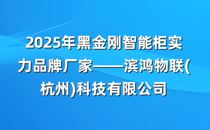 2025年黑金刚智能柜实力品牌厂家——滨鸿物联(杭州)科技有限公司