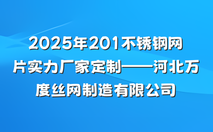 2025年201不锈钢网片实力厂家定制——河北万度丝网制造有限公司