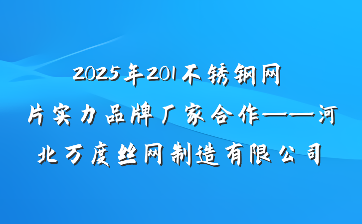 2025年201不锈钢网片实力品牌厂家合作——河北万度丝网制造有限公司