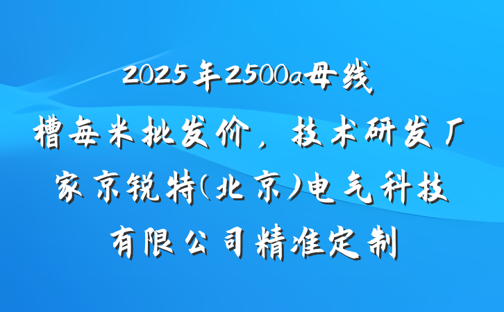 2025年2500a母线槽每米批发价，技术研发厂家京锐特(北京)电气科技有限公司精准定制