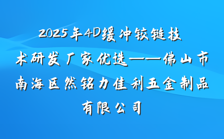 2025年4D缓冲铰链技术研发厂家优选——佛山市南海区然铭力佳利五金制品有限公司