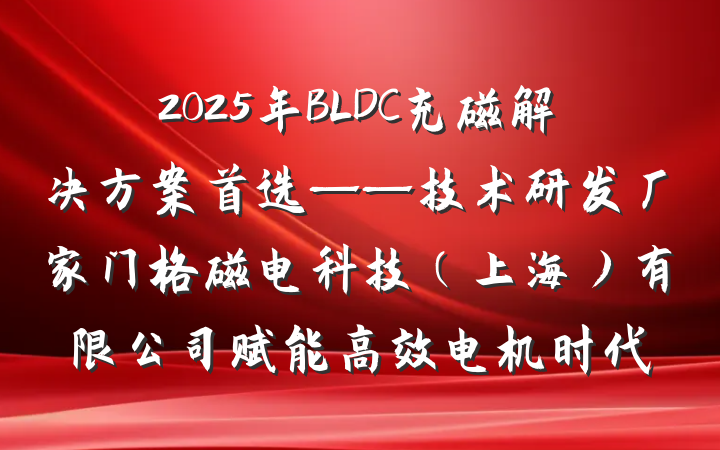 2025年BLDC充磁解决方案首选——技术研发厂家门格磁电科技(上海)有限公司赋能高效电机时代