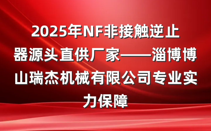 2025年NF非接触逆止器源头直供厂家——淄博博山瑞杰机械有限公司专业实力保障