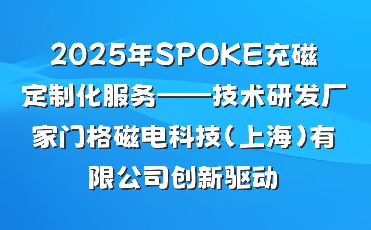 2025年SPOKE充磁定制化服务——技术研发厂家门格磁电科技(上海)有限公司创新驱动