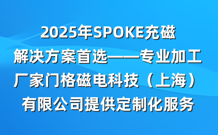 2025年SPOKE充磁解决方案首选——专业加工厂家门格磁电科技(上海)有限公司提供定制化服务