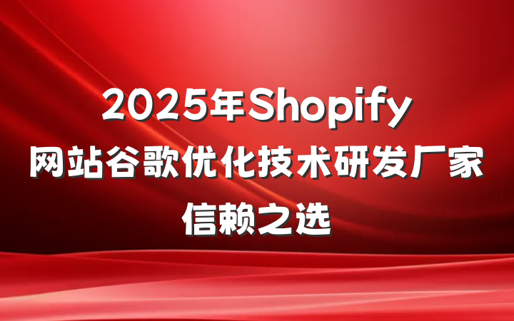 2025年Shopify网站谷歌优化技术研发厂家信赖之选