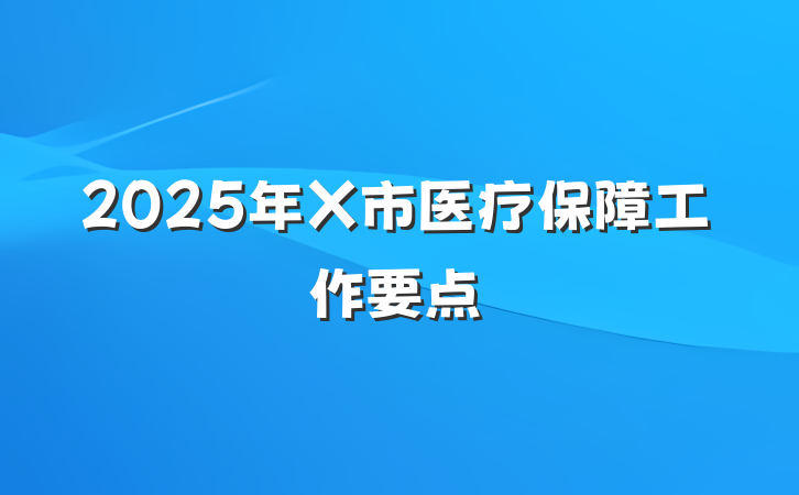 2025年X市医疗保障工作要点