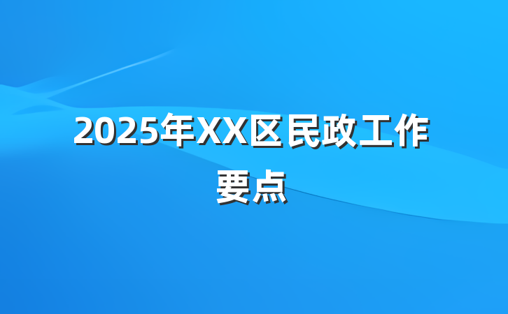 2025年XX区民政工作要点