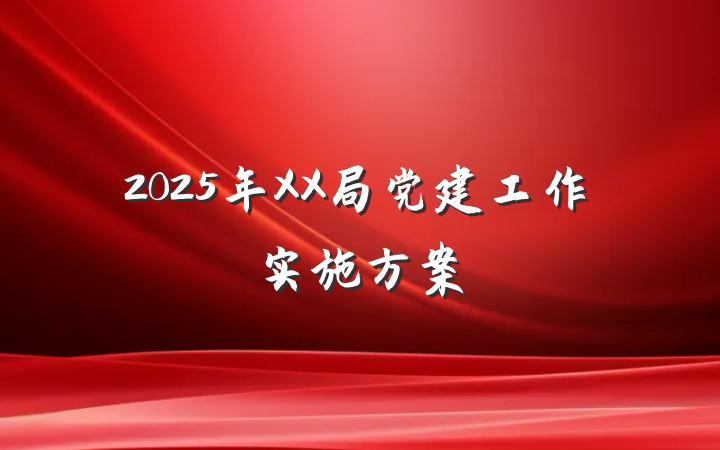 2025年XX局党建工作实施方案