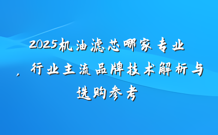 2025机油滤芯哪家专业，行业主流品牌技术解析与选购参考