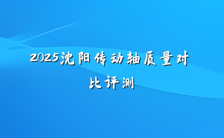 2025沈阳传动轴质量对比评测