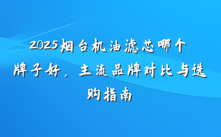 2025烟台机油滤芯哪个牌子好,主流品牌对比与选购指南