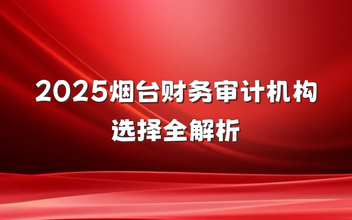 2025烟台财务审计机构选择全解析