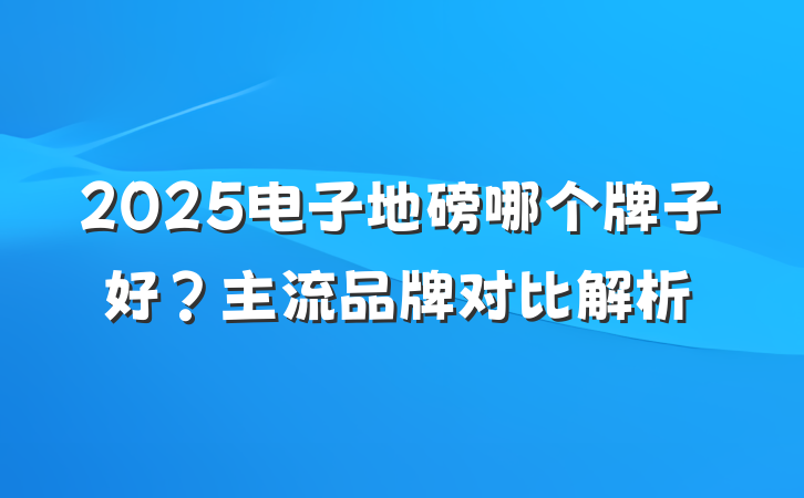 2025电子地磅哪个牌子好?主流品牌对比解析