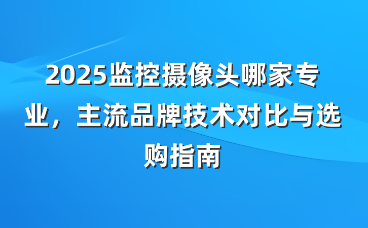 2025监控摄像头哪家专业,主流品牌技术对比与选购指南