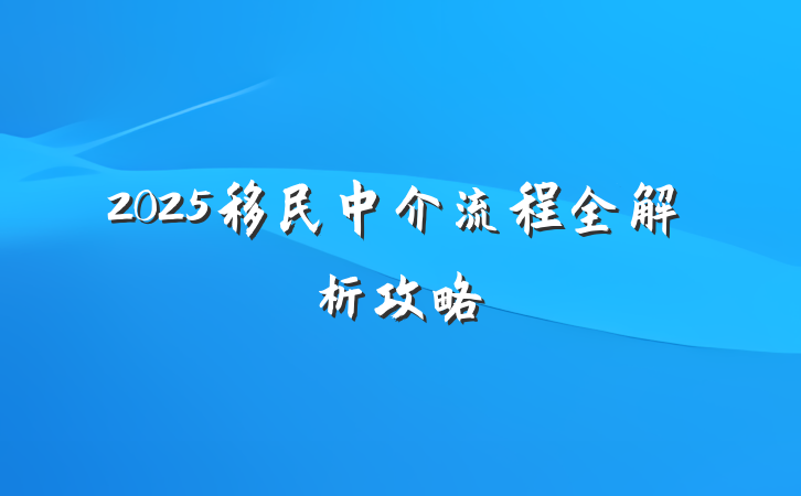 2025移民中介流程全解析攻略