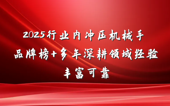 2025行业内冲压机械手品牌榜 多年深耕领域经验丰富可靠