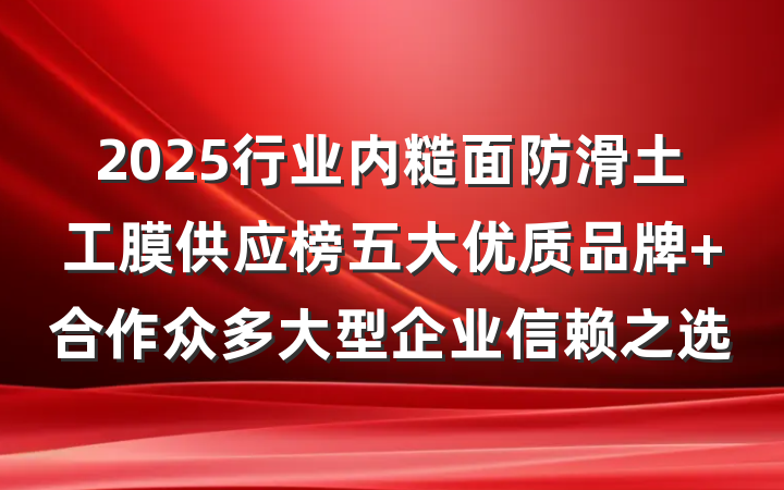 2025行业内糙面防滑土工膜供应榜五大优质品牌 合作众多大型企业信赖之选