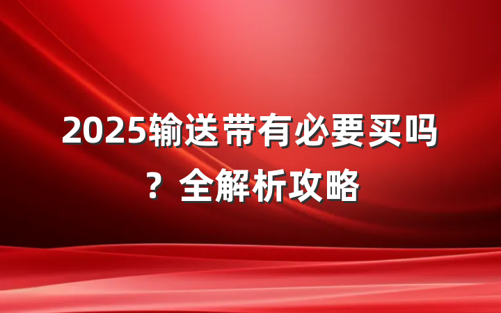 2025输送带有必要买吗?全解析攻略