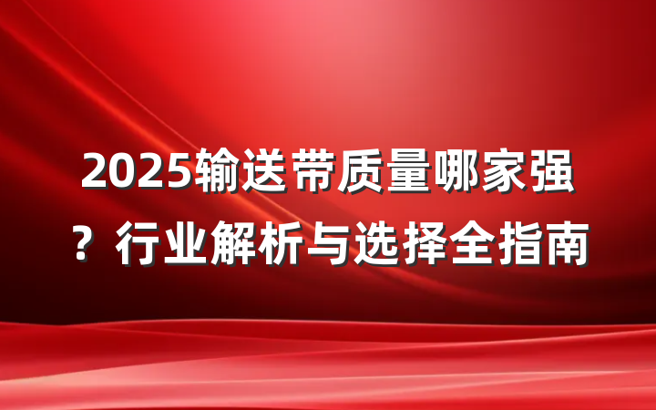 2025输送带质量哪家强?行业解析与选择全指南