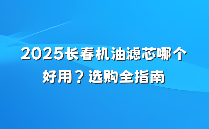 2025长春机油滤芯哪个好用？选购全指南