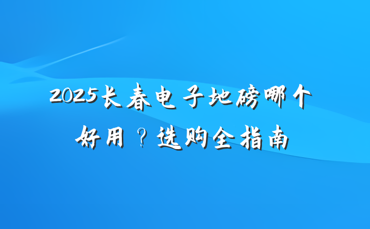 2025长春电子地磅哪个好用?选购全指南