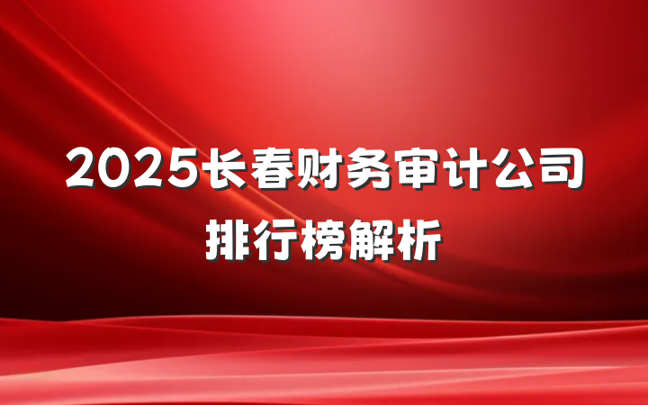 2025长春财务审计公司排行榜解析
