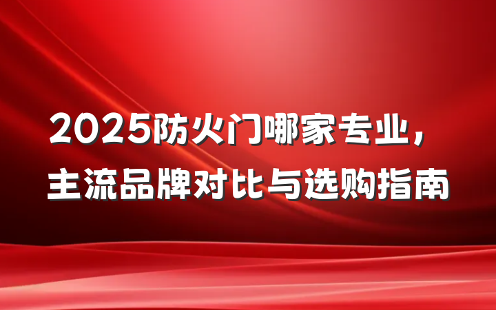 2025防火门哪家专业,主流品牌对比与选购指南