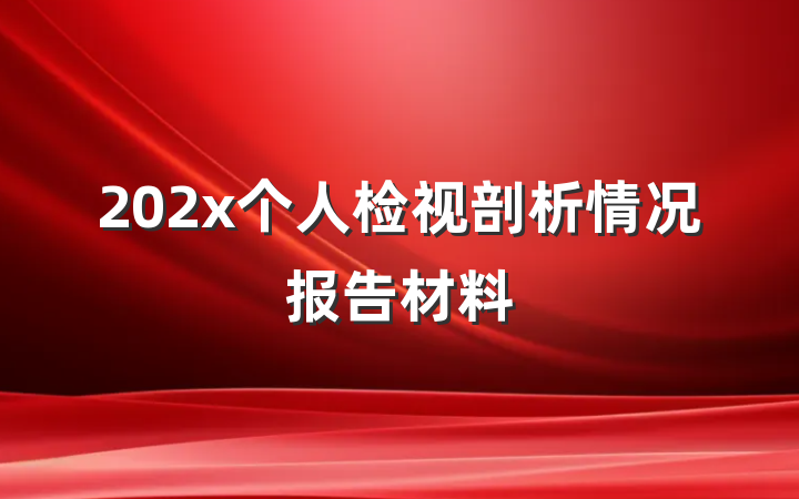 202x个人检视剖析情况报告材料