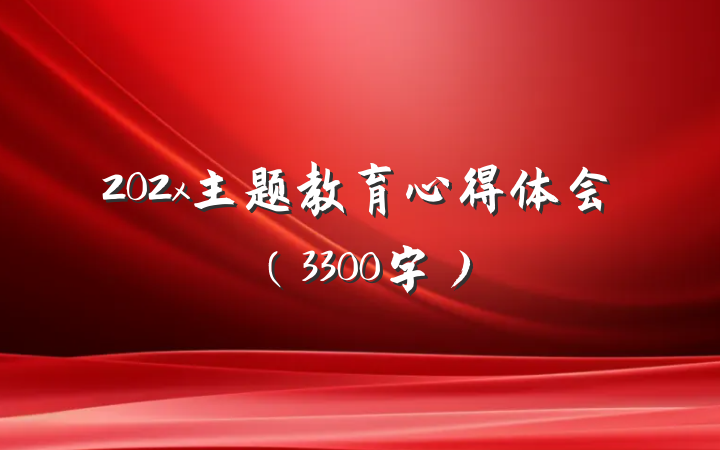 202x主题教育心得体会（3300字）