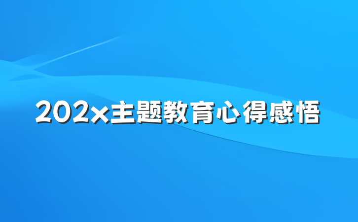 202x主题教育心得感悟