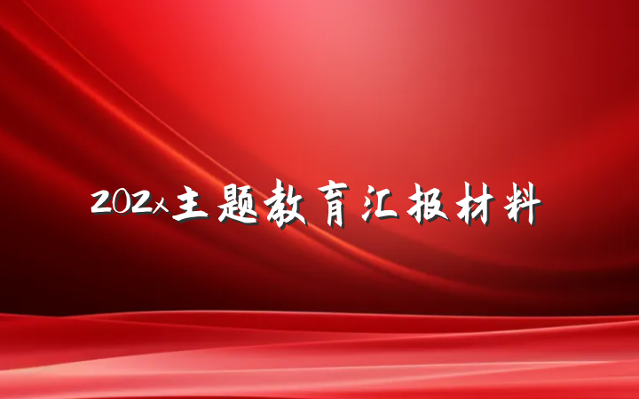 202x主题教育汇报材料