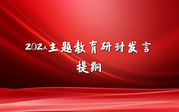 202x主题教育研讨发言提纲