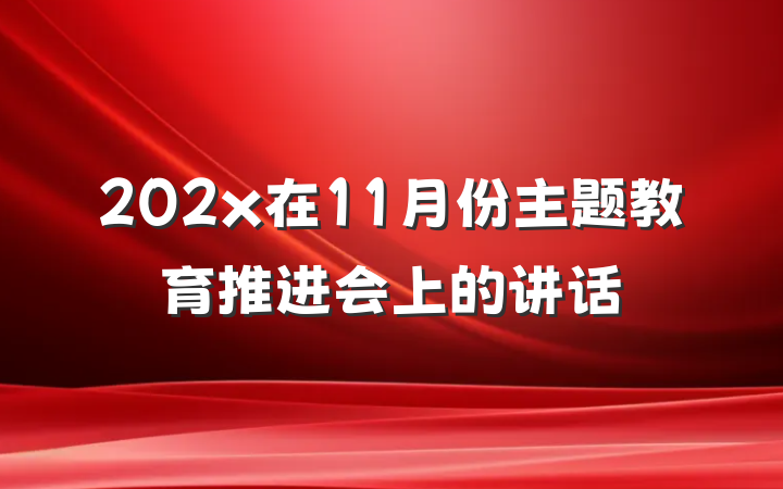 202x在11月份主题教育推进会上的讲话