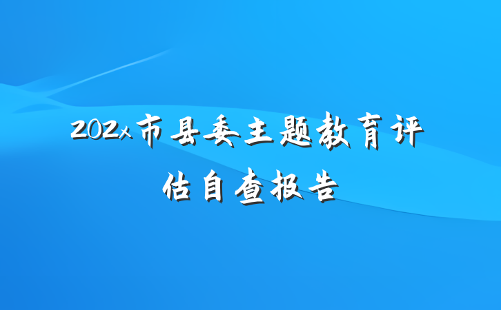 202x市县委主题教育评估自查报告
