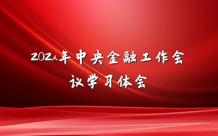 202x年中央金融工作会议学习体会