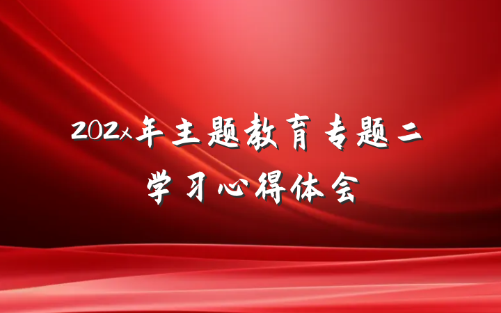 202x年主题教育专题二学习心得体会