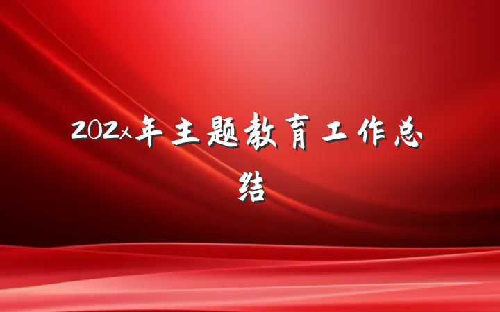 202x年主题教育工作总结
