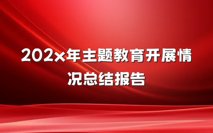 202x年主题教育开展情况总结报告