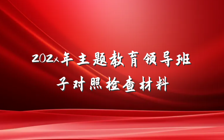 202x年主题教育领导班子对照检查材料