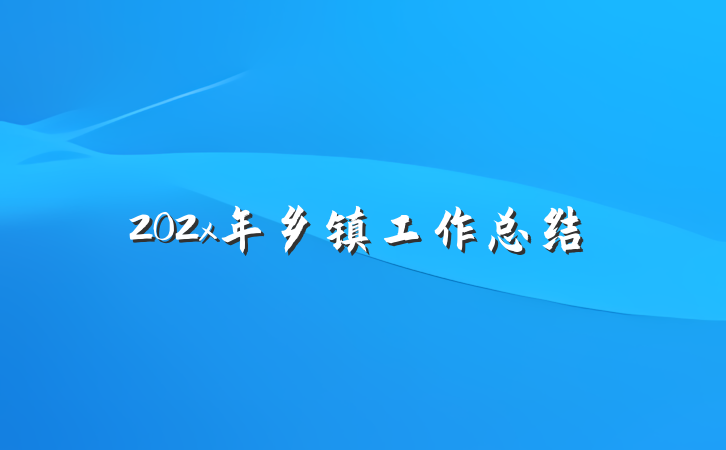 202x年乡镇工作总结