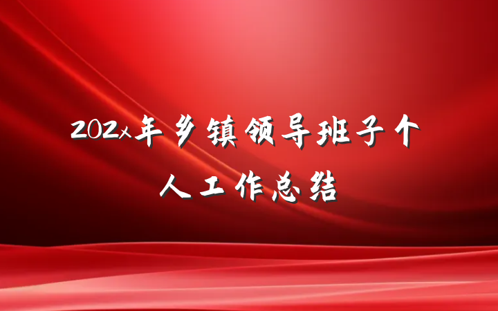 202x年乡镇领导班子个人工作总结