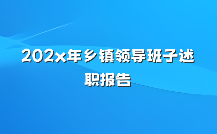 202x年乡镇领导班子述职报告