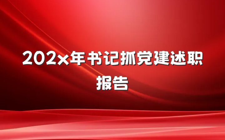 202x年书记抓党建述职报告