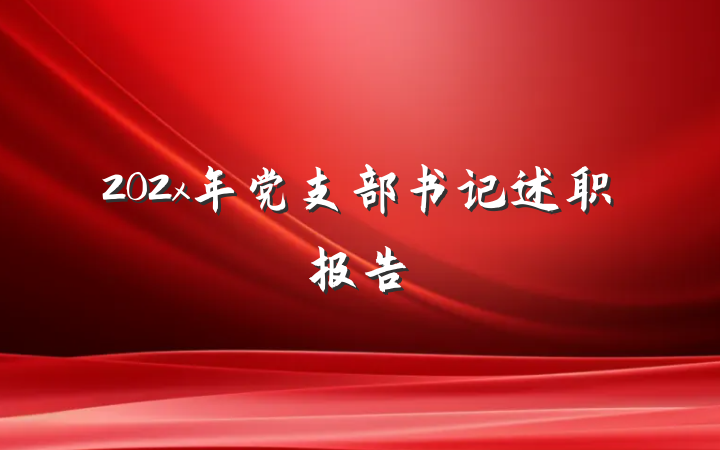 202x年党支部书记述职报告