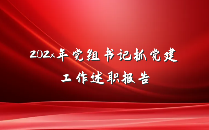 202x年党组书记抓党建工作述职报告