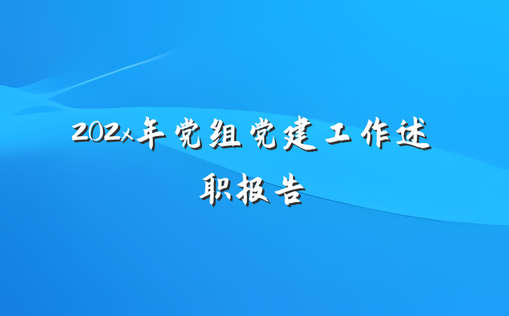 202x年党组党建工作述职报告