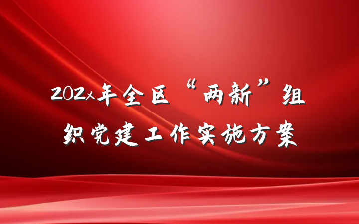 202x年全区“两新”组织党建工作实施方案