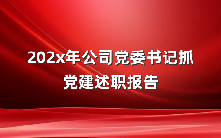 202x年公司党委书记抓党建述职报告