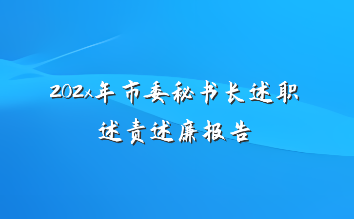 202x年市委秘书长述职述责述廉报告